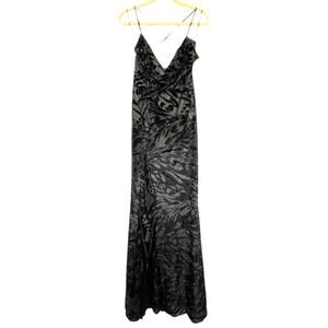 Luxxel Strappy Velvet Floral Maxi Formal Dress Prom Cocktail Long Event Dress L